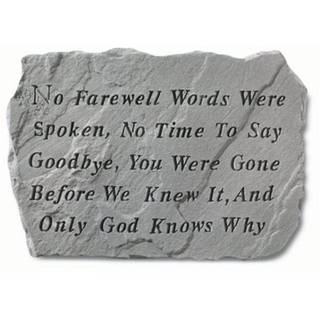 KAY BERRY INC Kay Berry- Inc. 60020 No Farewell Words Were Spoken - Memorial - 18.5 Inches x 12.25 Inches 60020
